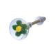 Green Flower Engraved Glass Drawer Knobs